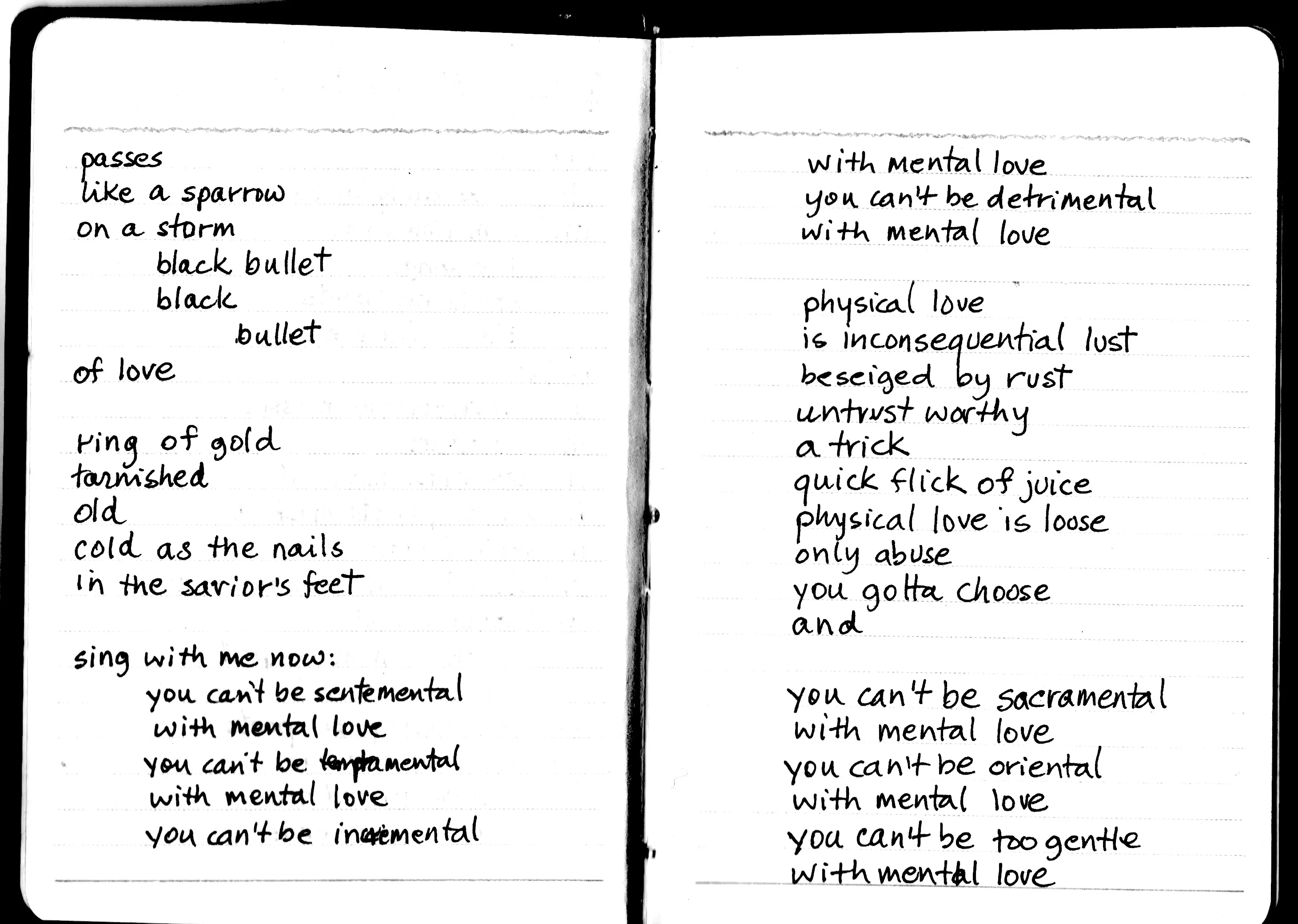 Poem manuscript, early works
