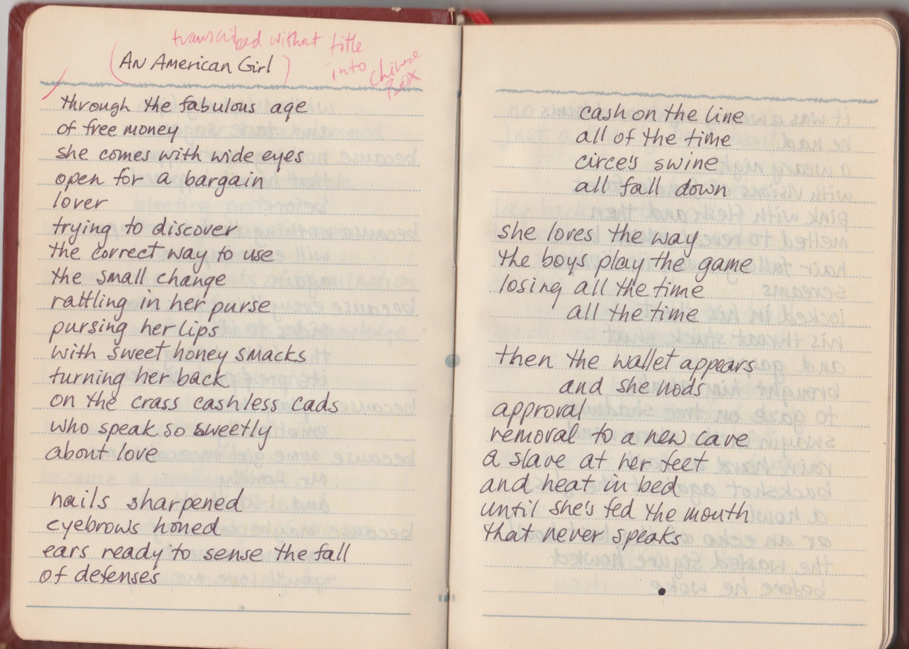 Poem, circa 1980