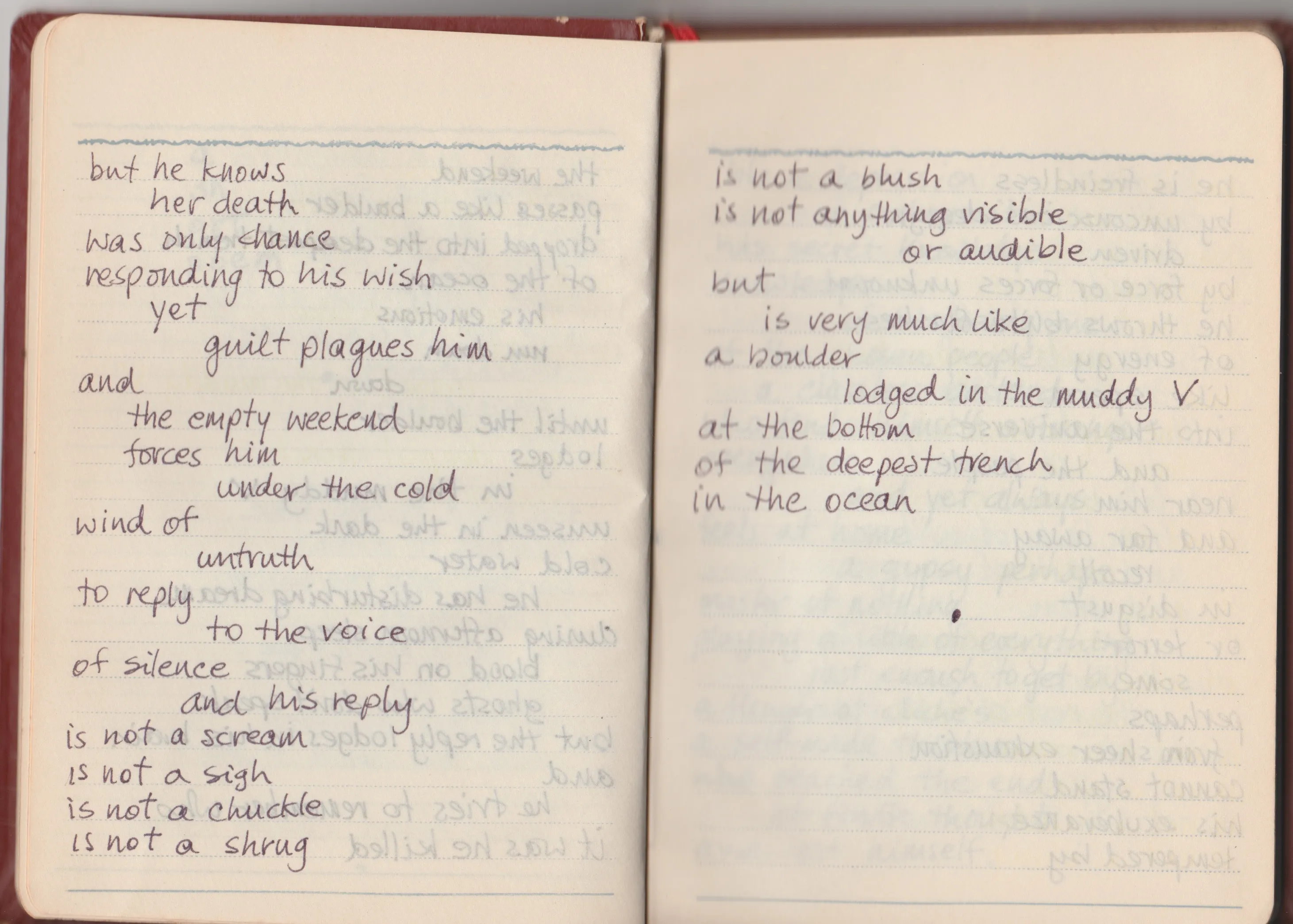 Poem manuscript page