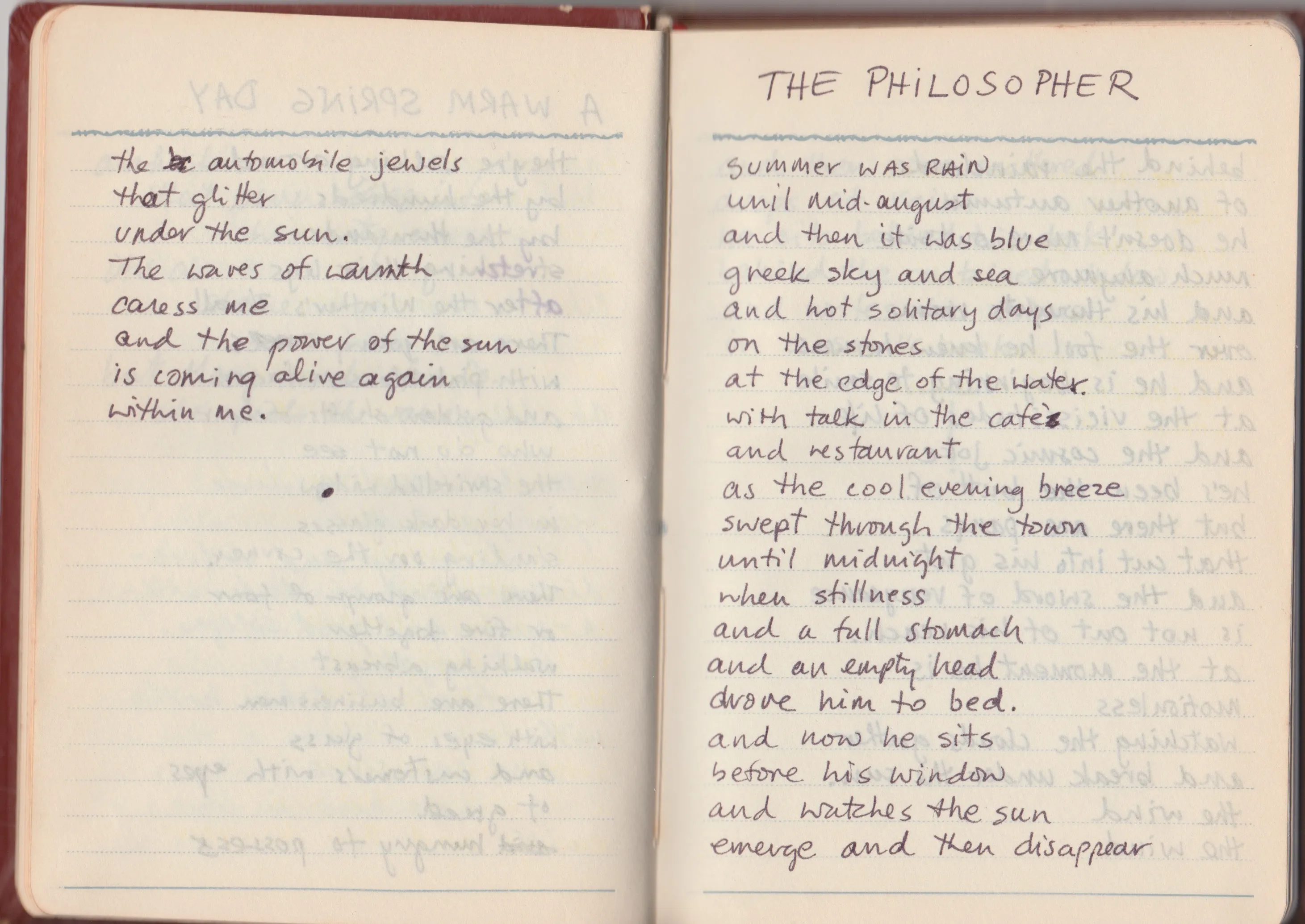 Handwritten poem page