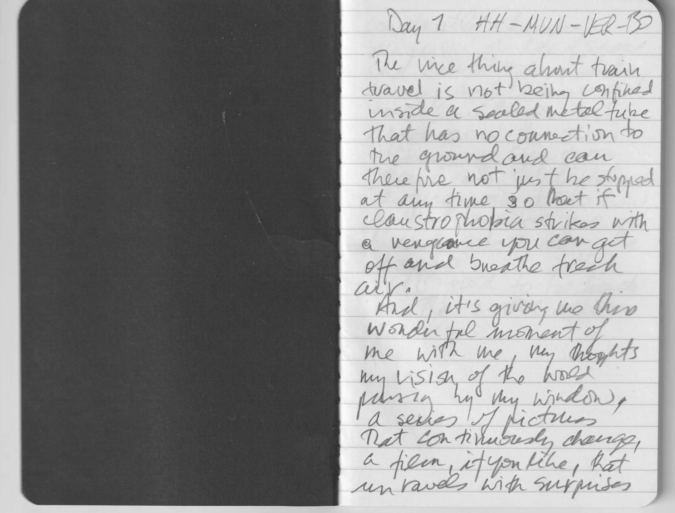 Moleskine diary page